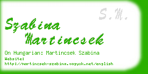 szabina martincsek business card